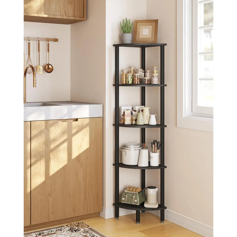 IBUYKE 5 Tier Corner Shelf Stand Industrial Display Rack