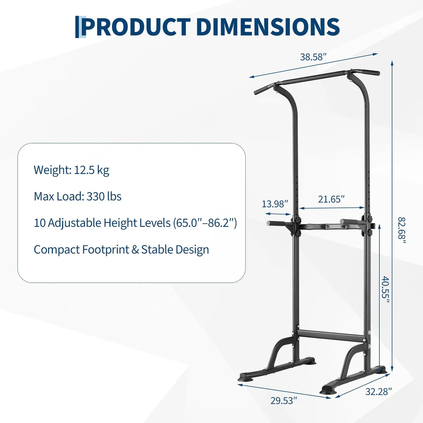 HiMISS Multi-Function Power Tower Dip Station With Pull Up Bar