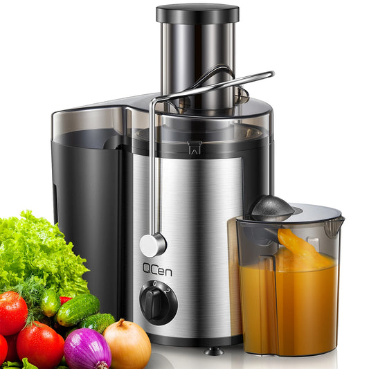 Qcen 500W Centrifugal Juicer Machine With Wide Mouth Feed Chute
