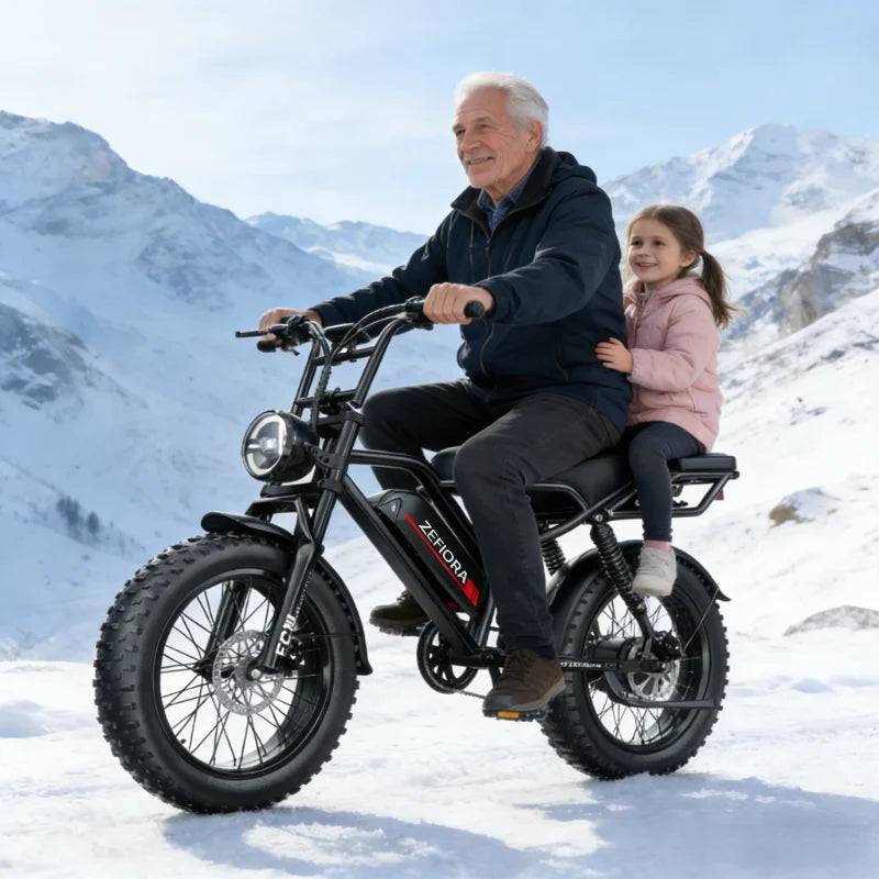 ZEFIORA 1000W Thick Tire Electric Bike Aluminum Alloy