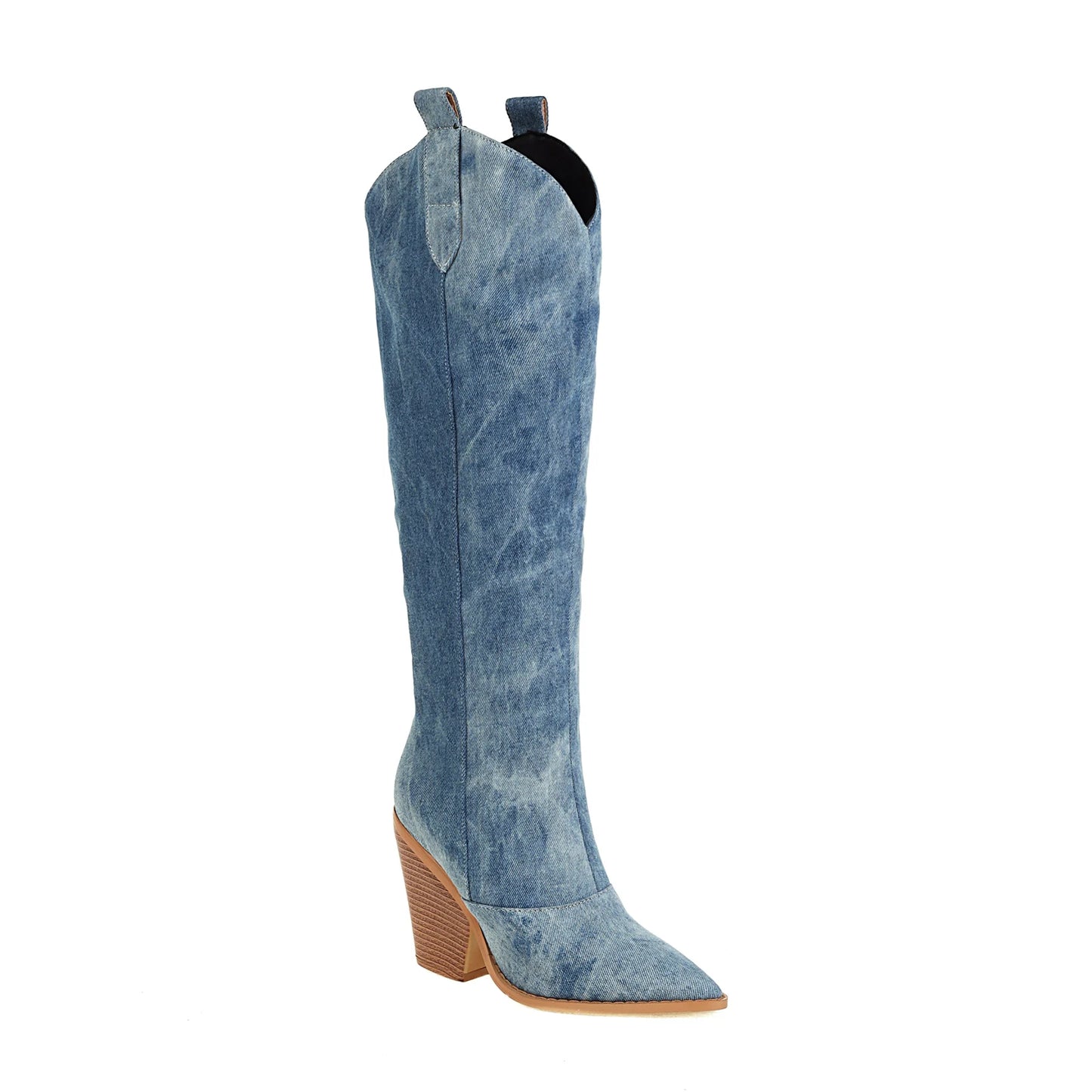 Women Knee High Boots Pointed Toe Super High Heel Western