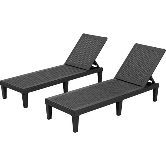 Homall Outdoor Lounge Chairs Set Of Two With Adjustable Backrest