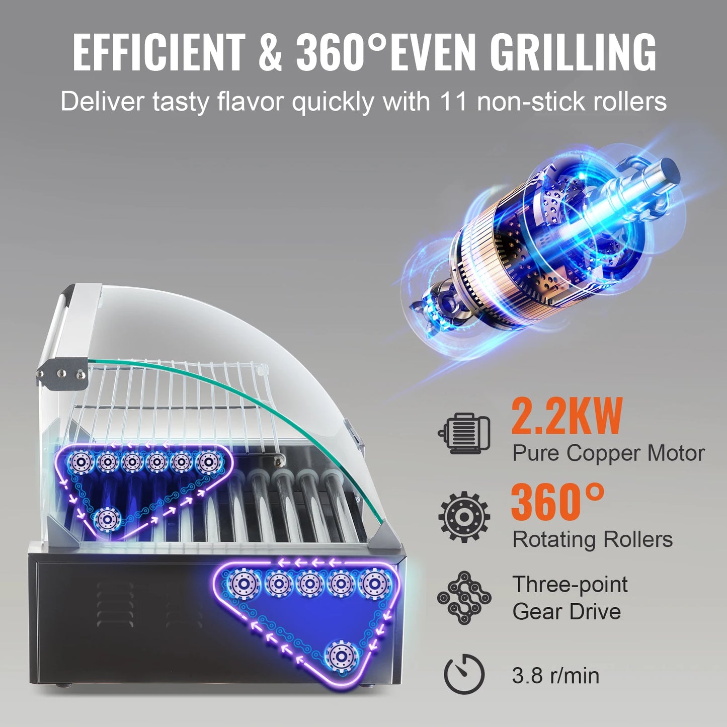 SucceBuy Commercial Hot Dog Roller Sausage Maker Electric Grill