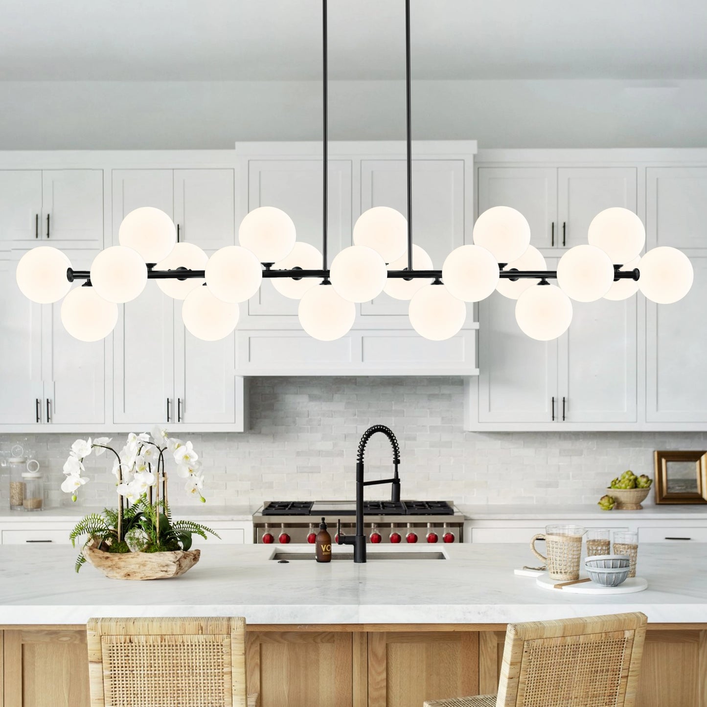 Sputnik Bubble Glass Chandelier 21 Lights For Dining Room