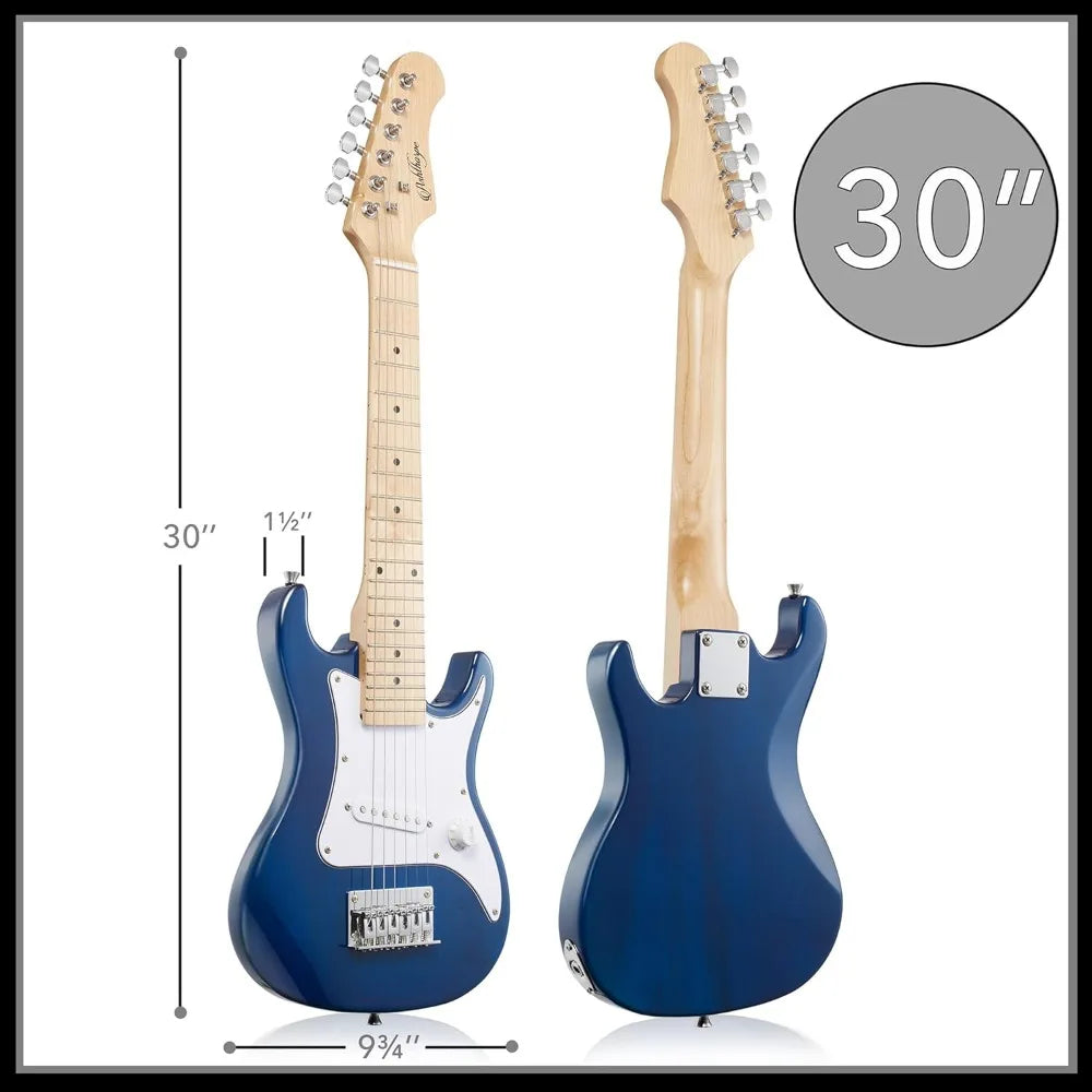 30-Inch Beginner Electric Guitar Kit with Amp, Gig Bag, and Accessories (Blue)