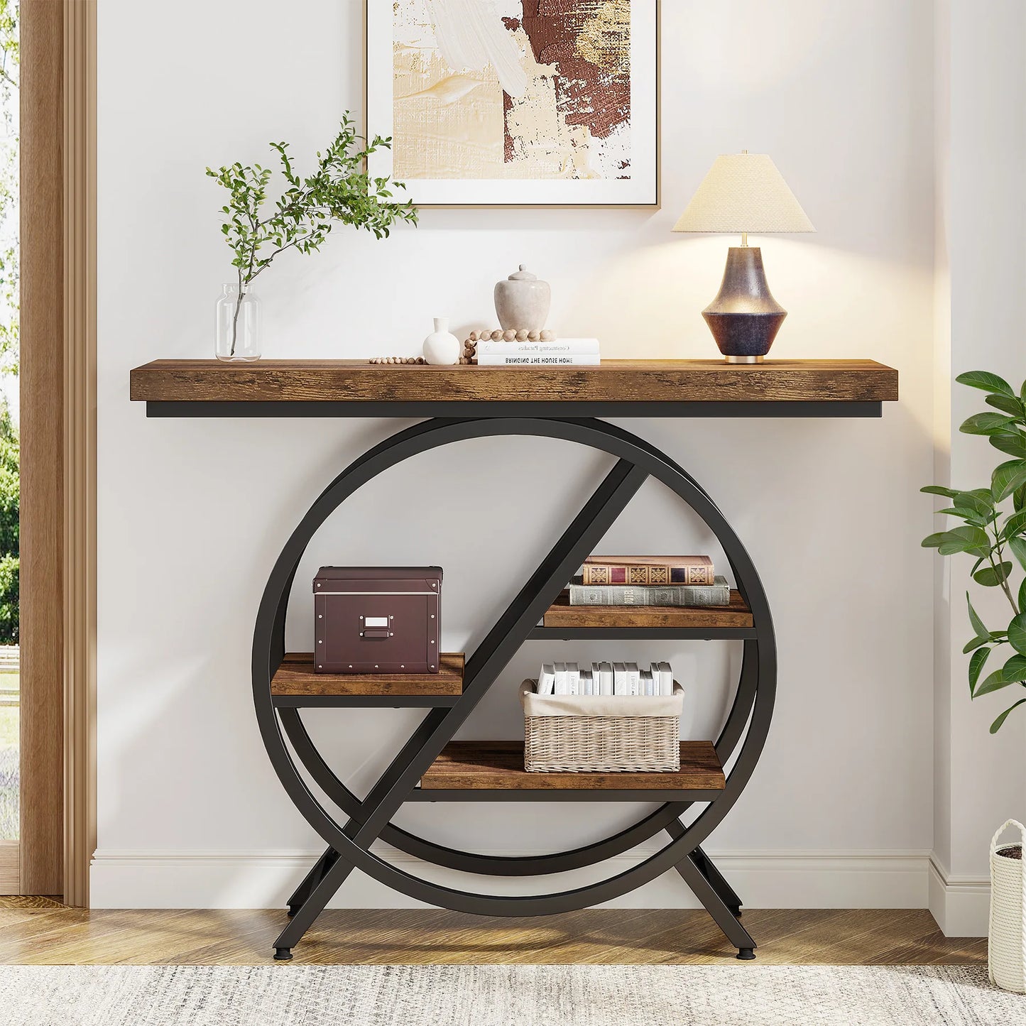 Tribesigns Console Table Industrial 4 Tier Narrow Entryway Sofa Table
