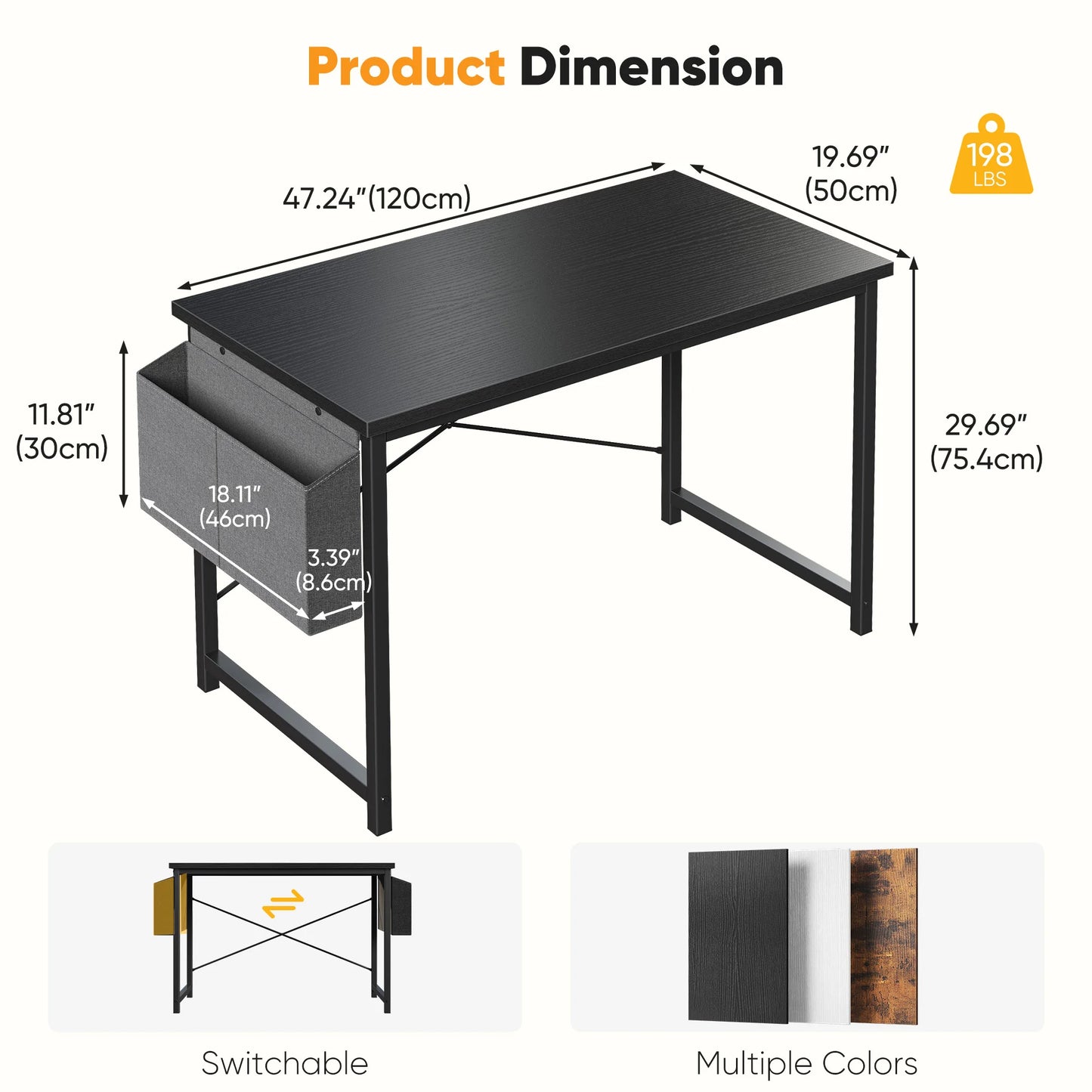 JHK 55 Inch Computer Office Desk With Storage Bag