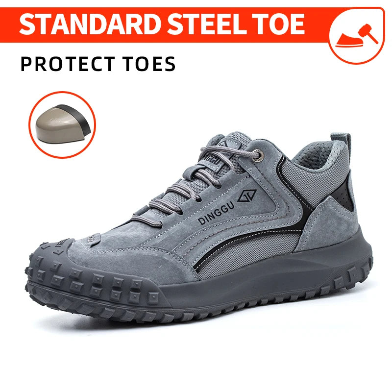 Men's Steel Toe Anti-Puncture Breathable Industrial Construction Shoes