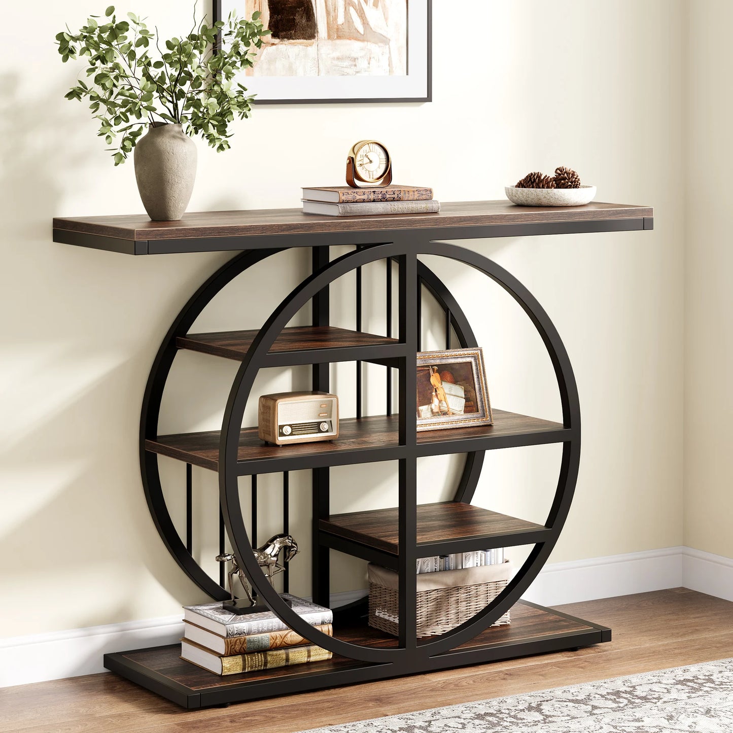 Tribesigns Console Table Industrial 4 Tier Narrow Entryway Sofa Table