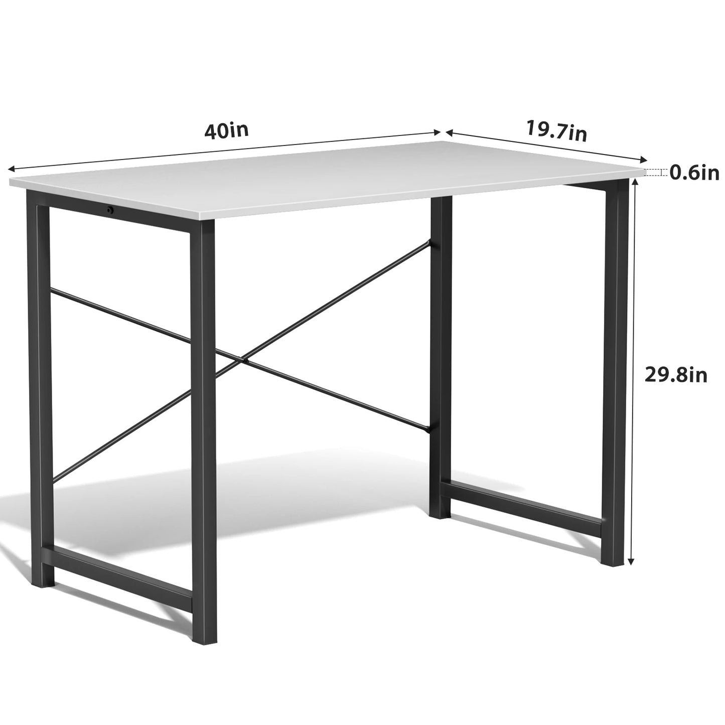 JHK Modern Compact Metal Frame Computer Desk Writing Table