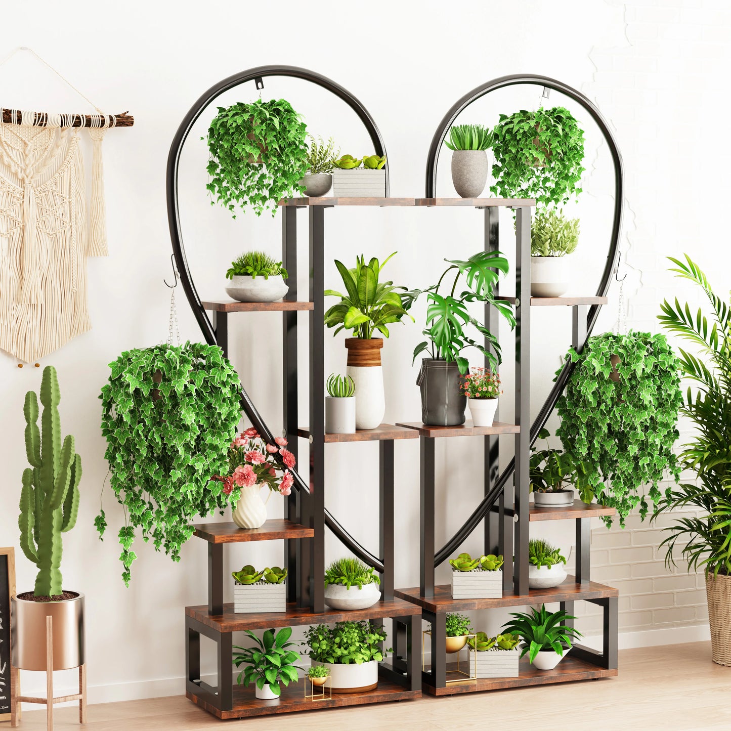 Wisfor Metal 6-Tier Ladder Plant Stand for Home Garden Decor