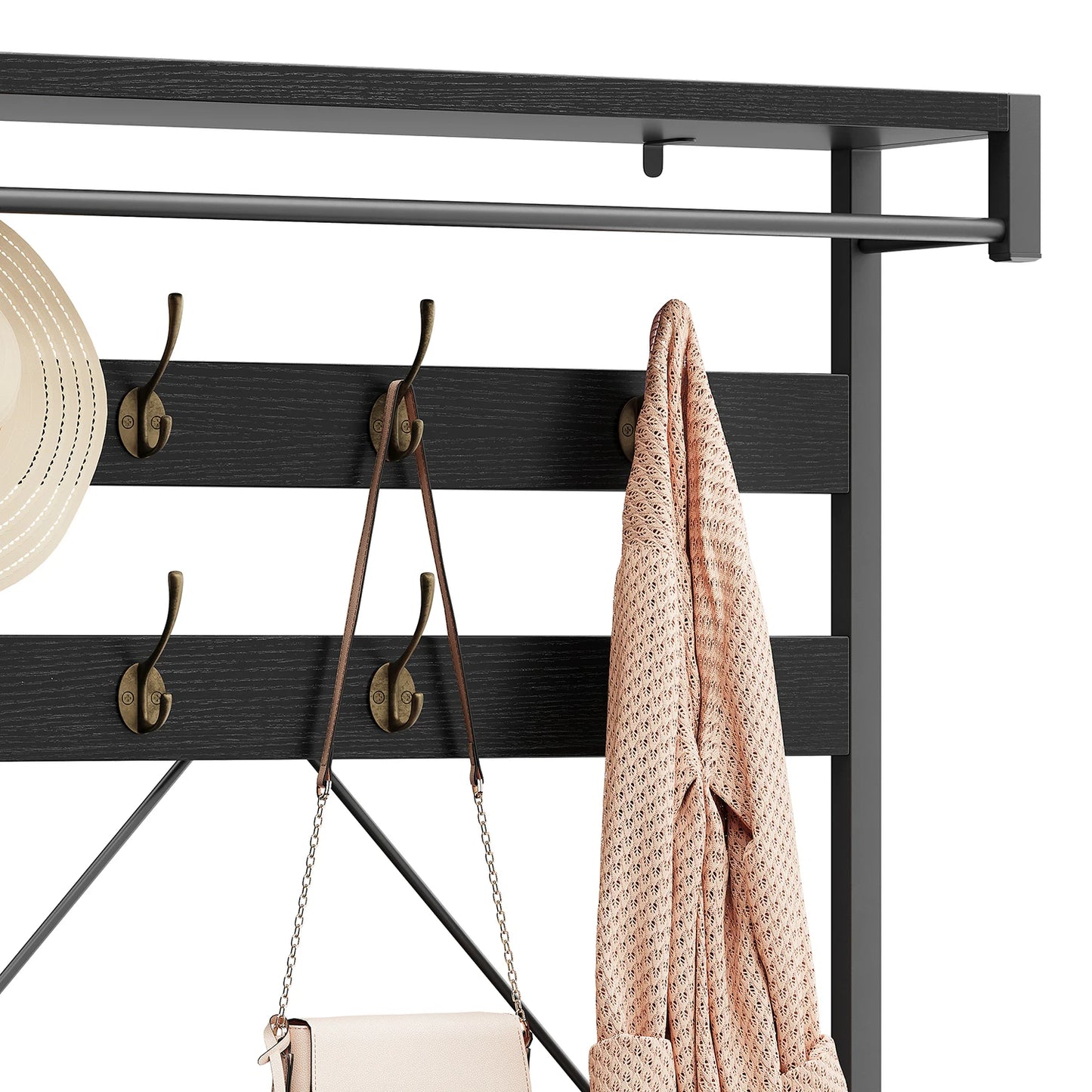 TWISTER.CK 5 In 1 Coat Rack With Shoe Bench Storage