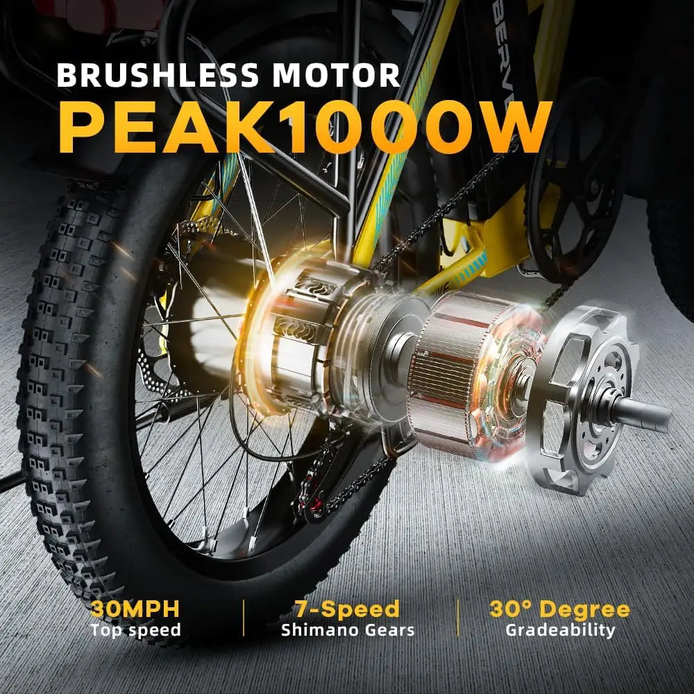 Cybervelo 1000W Foldable Electric Bike With Large Battery