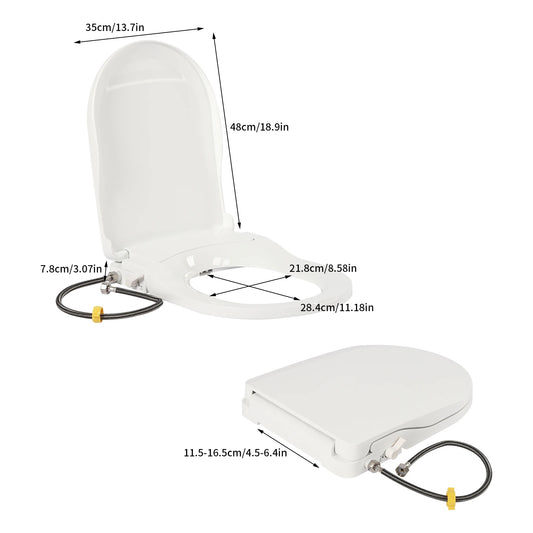 Dual Nozzle Non-Electric Bidet For Elongated Toilets