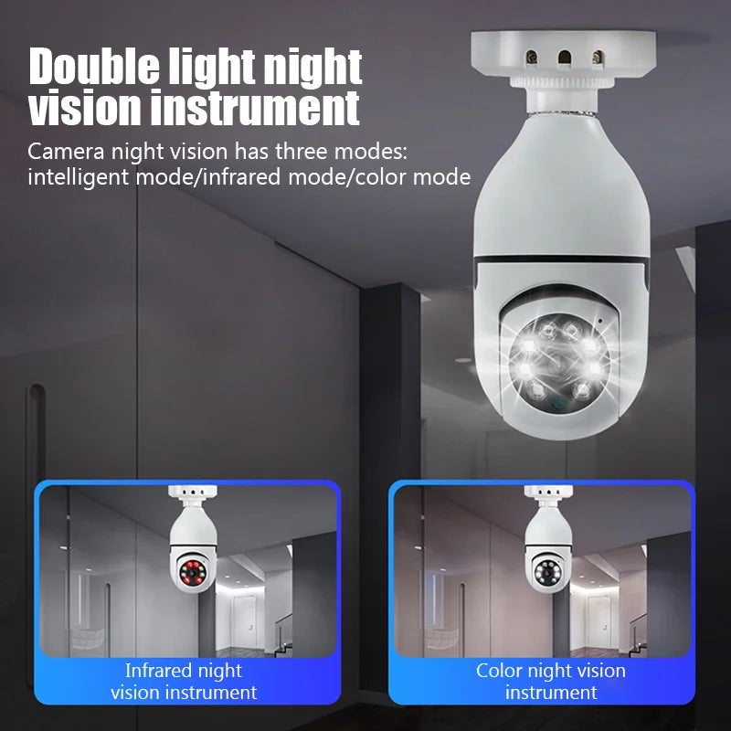 Kankeirr E27 Bulb Wireless Surveillance Camera 5G WiFi Night Vision