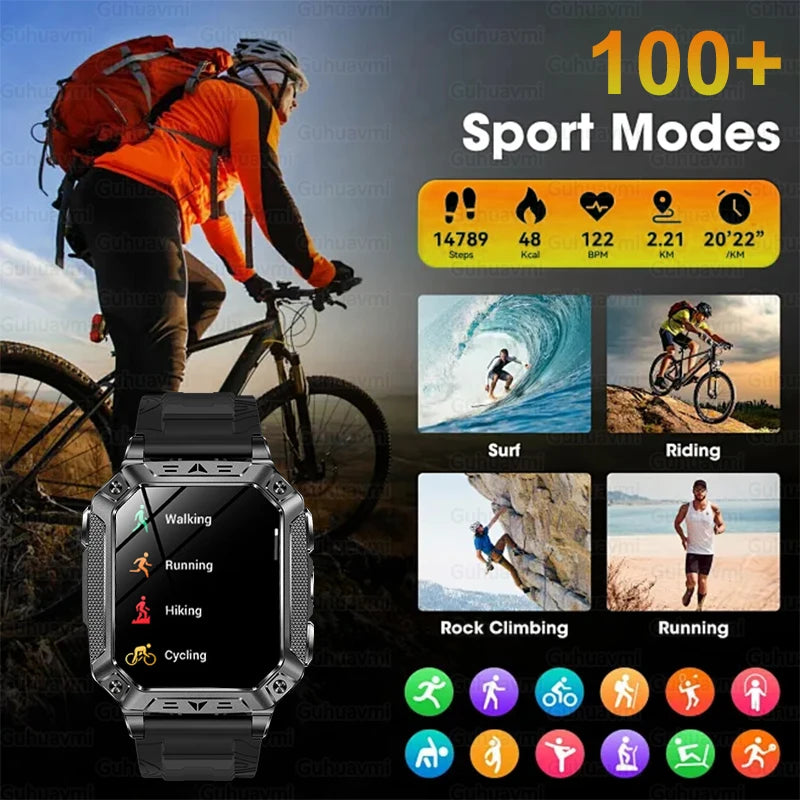 Military Grade Smartwatch 1500mAh Battery Life 100 Days Bluetooth Call SOS