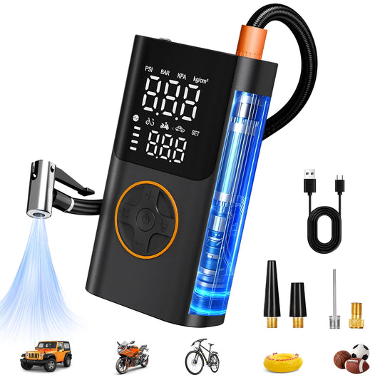 Portable Tire Inflator Kit With Power Bank 150 PSI Led Light