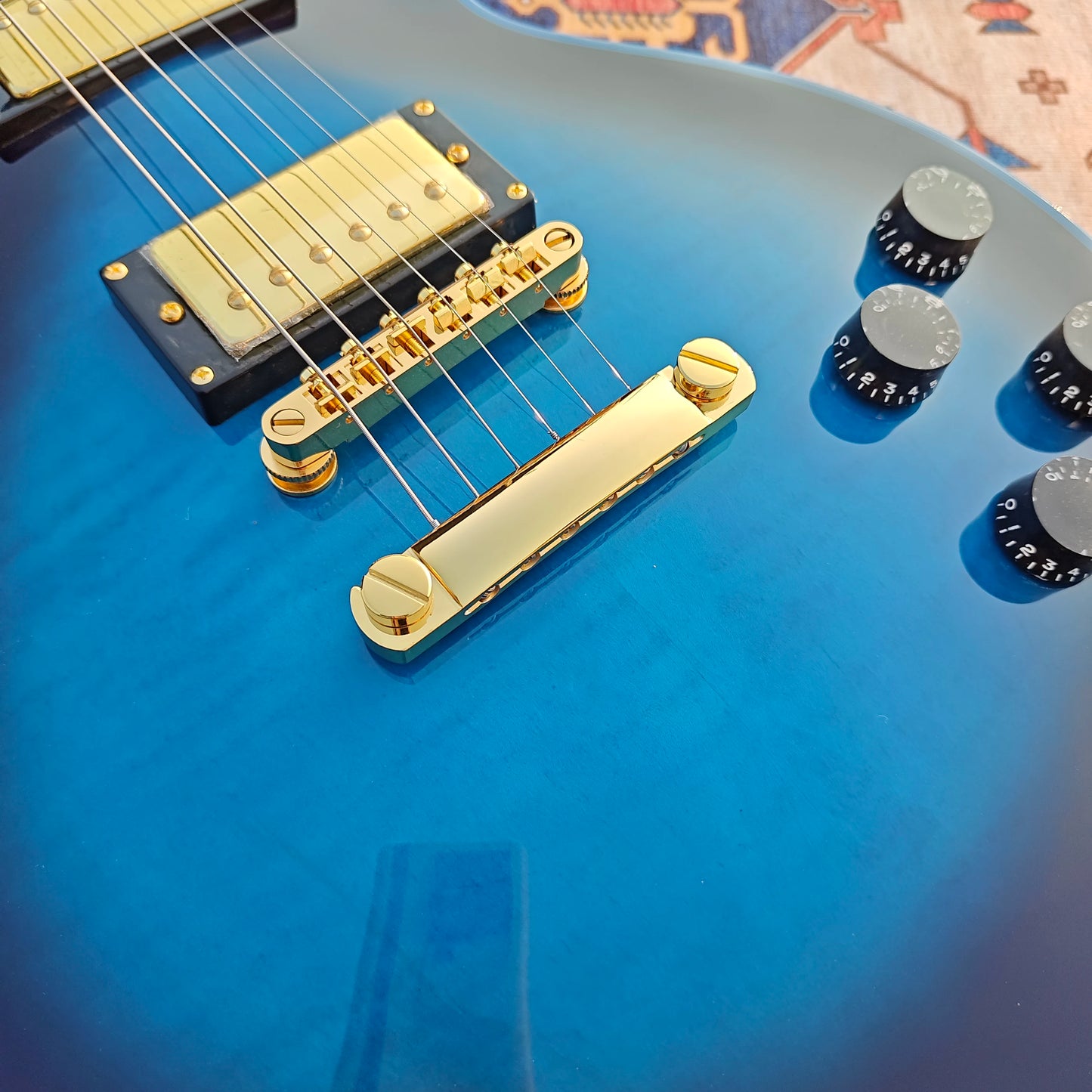 Blue burst Electric Guitar blue Binding Rosewood Fretboard FROM SHIP US