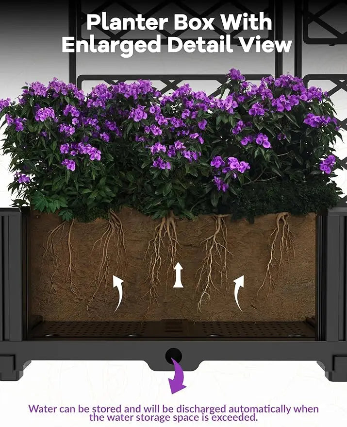 Vertical Raised Garden Bed Trellis Planter Box For Outdoor Plants