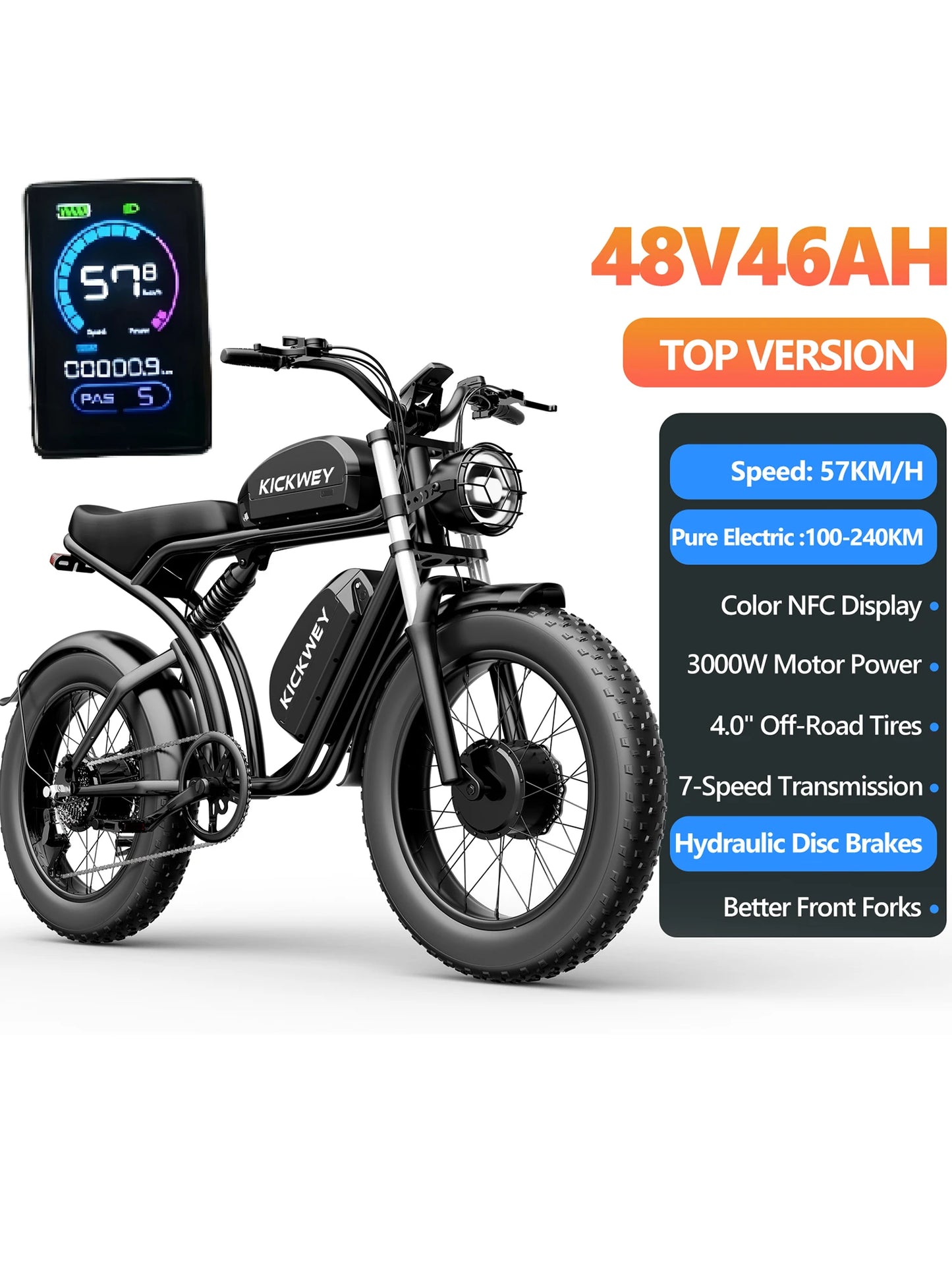 Kickwey K7 Electric Bicycle With Full Suspension