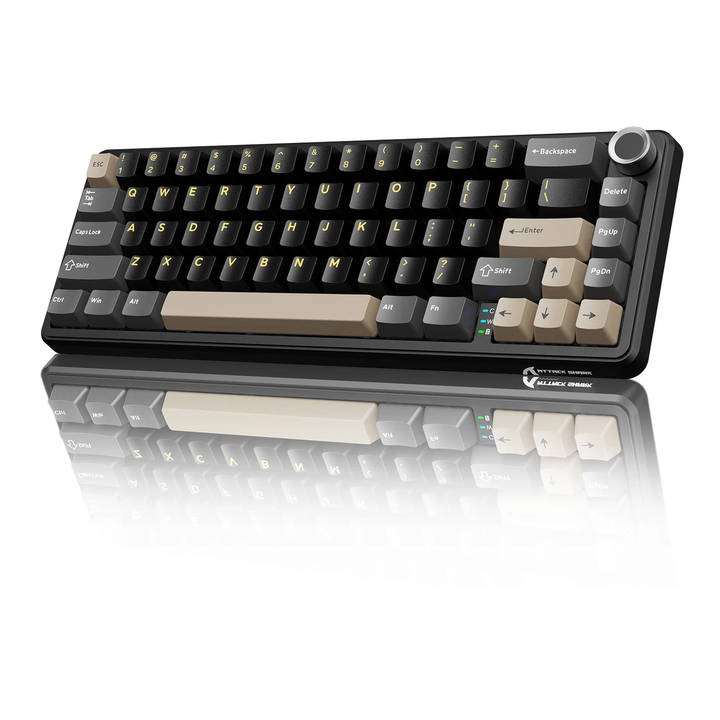 ATTACK SHARK X66 65% Wireless Mechanical Keyboard with Knob, 66 Keys Tri Mode Gasket Hot Swap RGB Gaming Keyboard 60 Percent,PBT