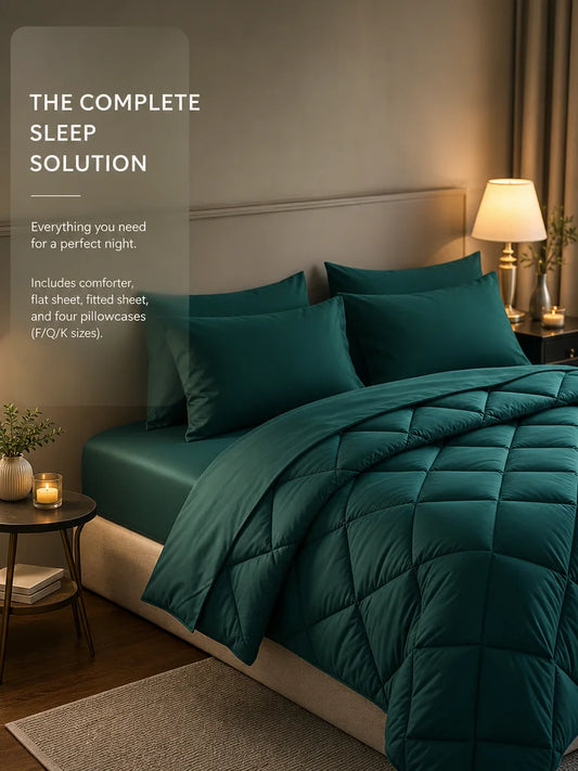 EasYum 7 Piece Bedding Set Comforter Sheets Pillowcases
