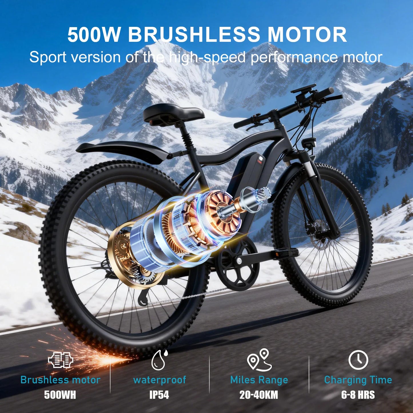 Toofly Electric Mountain Bike With 48V 13Ah Removable Battery