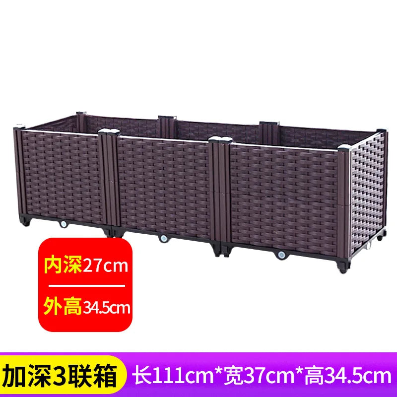 Oversized Thickened Plastic Balcony Planter Trough for Outdoor Gardening
