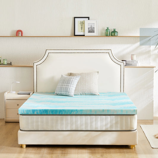 JHK 2 To 4 Inch Gel Cooling Memory Foam Mattress Topper