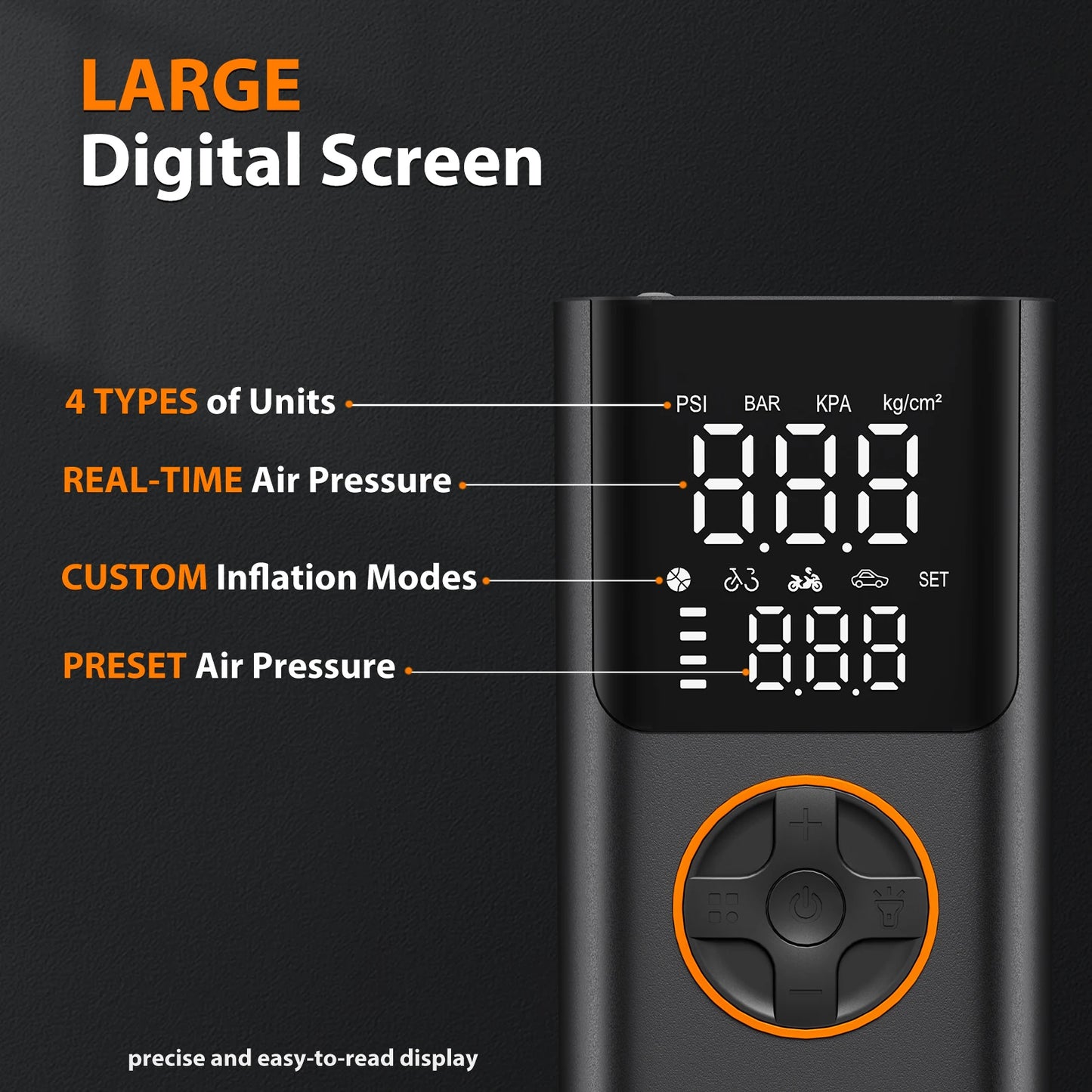 Portable Tire Inflator Kit With Power Bank 150 PSI Led Light