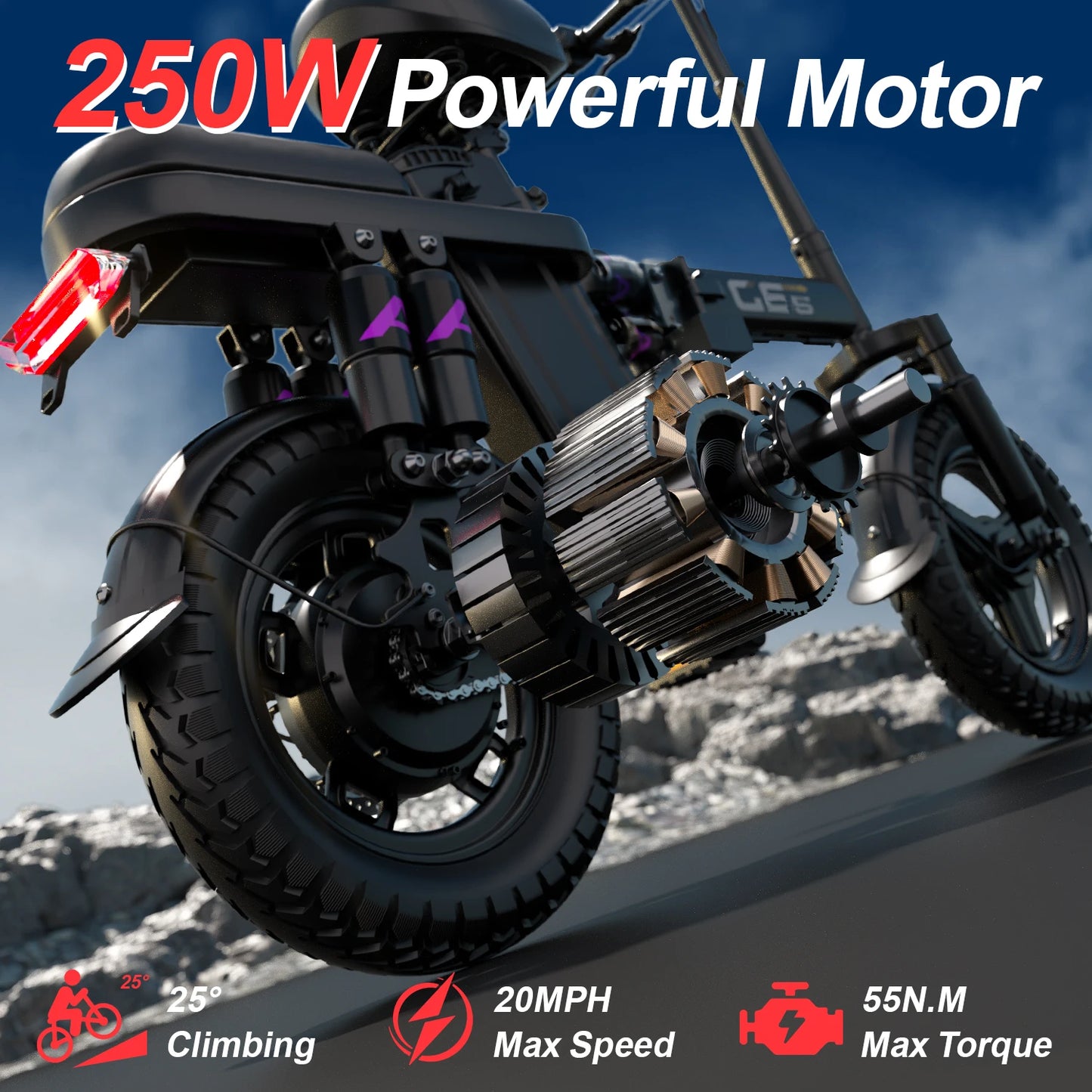 UPlee GE5 48V 15Ah Folding Electric Bike With 31-60km Range