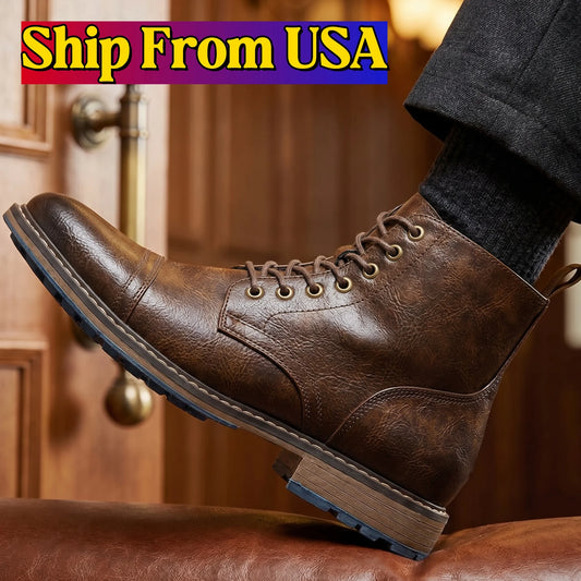 Hecrafted Mens Ankle Boots Comfortable Casual Style