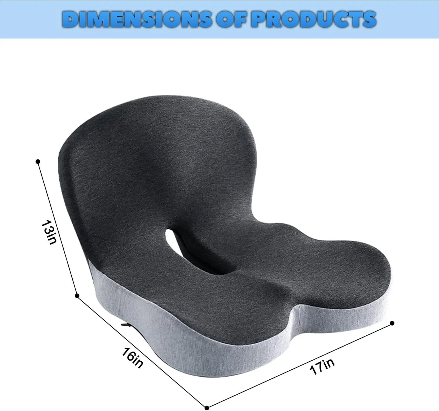 Memory Foam Seat Cushion and Backrest Pillow for Office Chair