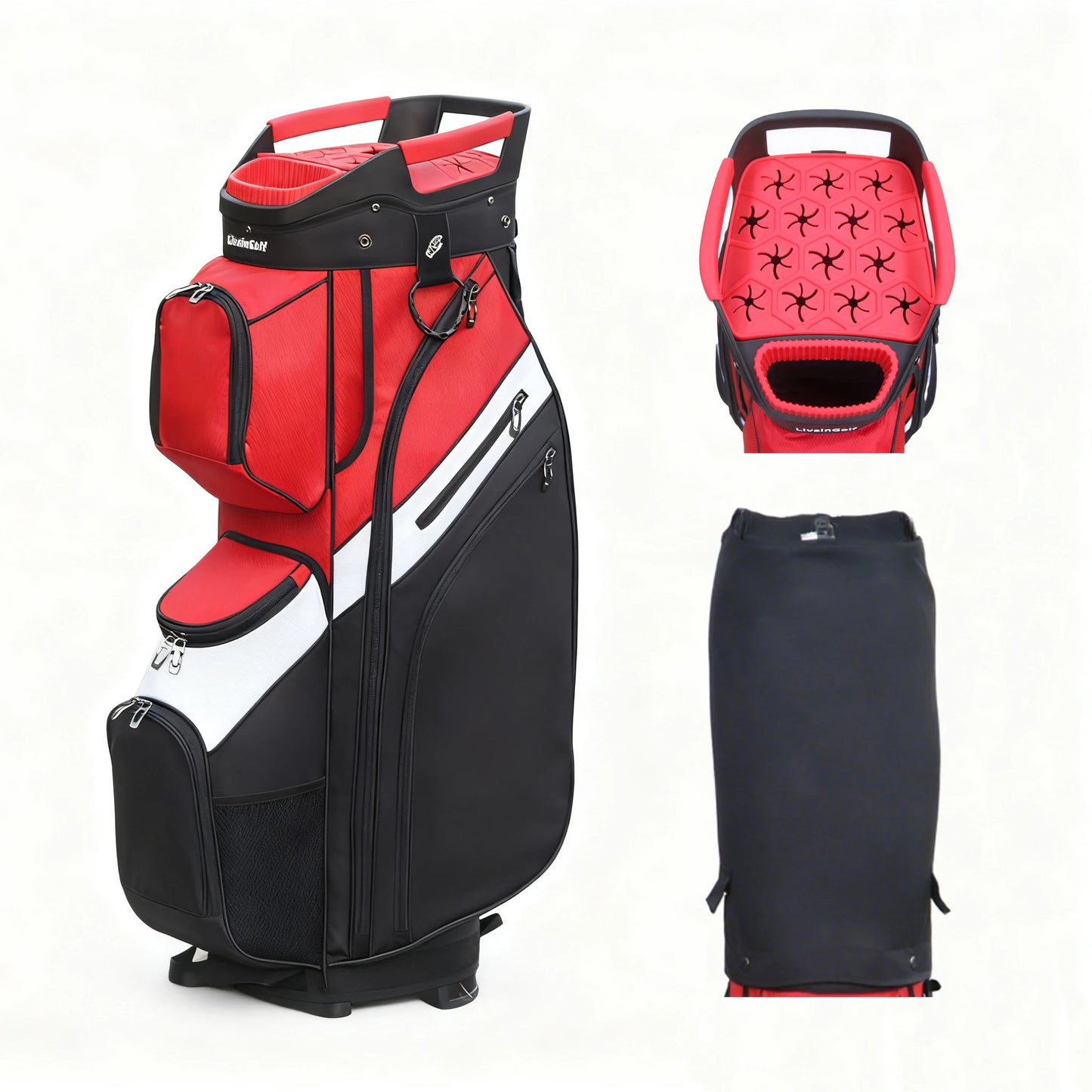 LivsinGolf 15-way Golf Cart Bag with Locking Club Dividers