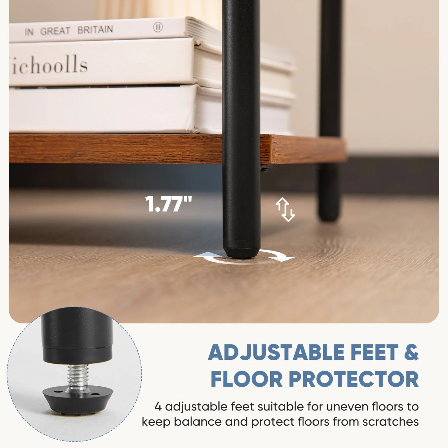 Mcq 3 Tier Wood End Table Set With Storage Shelf