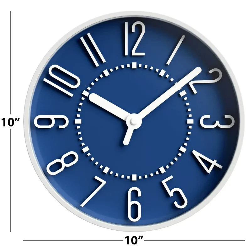 Storm Blue 10" Analog QA Wall Clock - Accurate and Stylish Timekeeping, 10 in. Diam. x 1.4