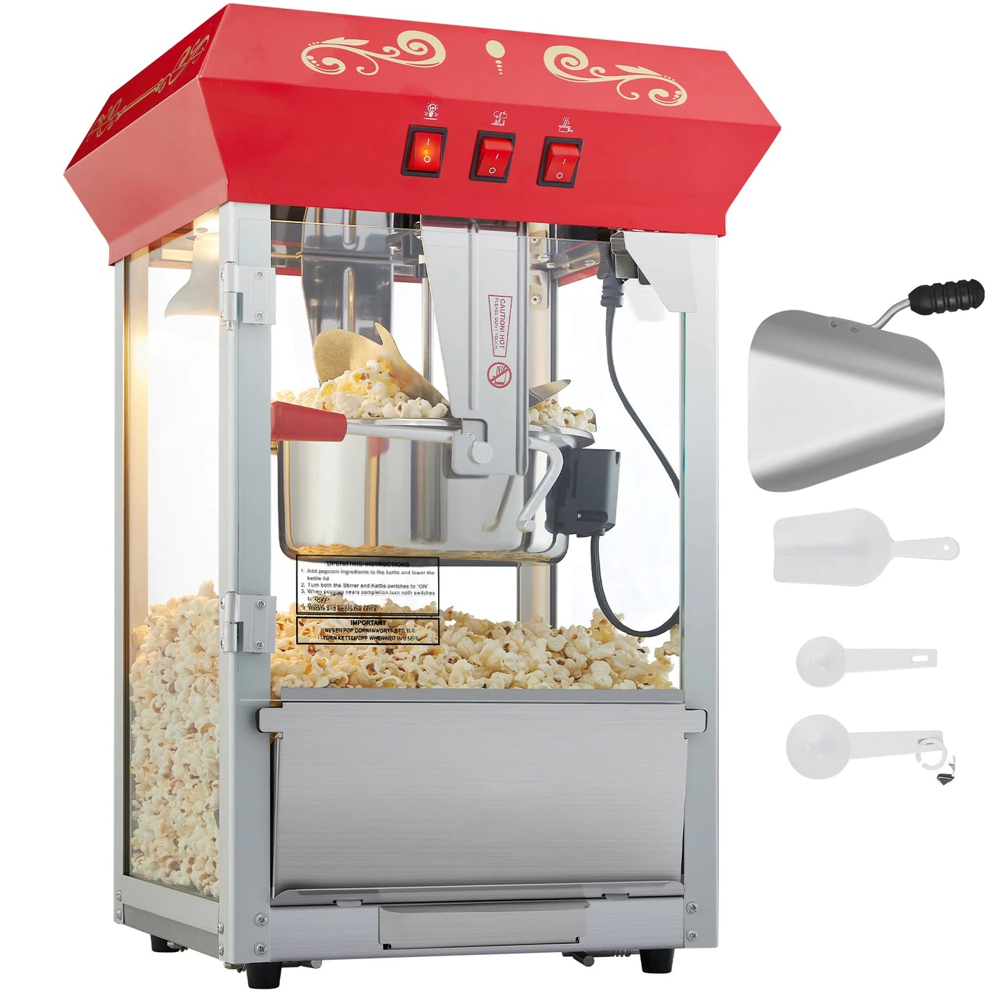 SucceBuy Commercial Popcorn Maker Automatic Popper Machine