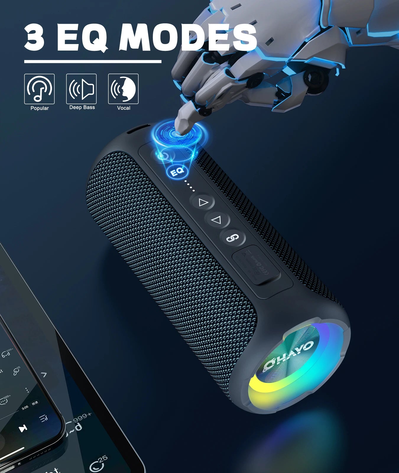 Ortizan X8 Pro Bluetooth Speaker 40W Stereo, IPX7, 30H Playtime