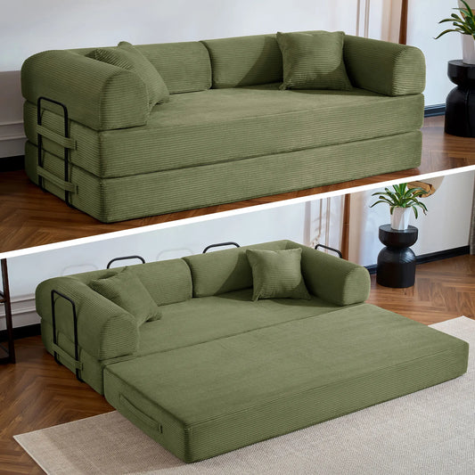 Modern Corduroy Folding Convertible Sofa Bed Sleeper