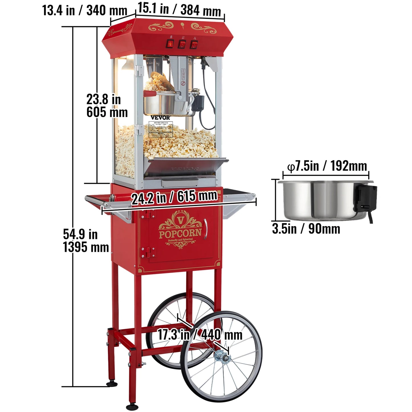 SucceBuy Commercial Popcorn Maker Automatic Popper Machine