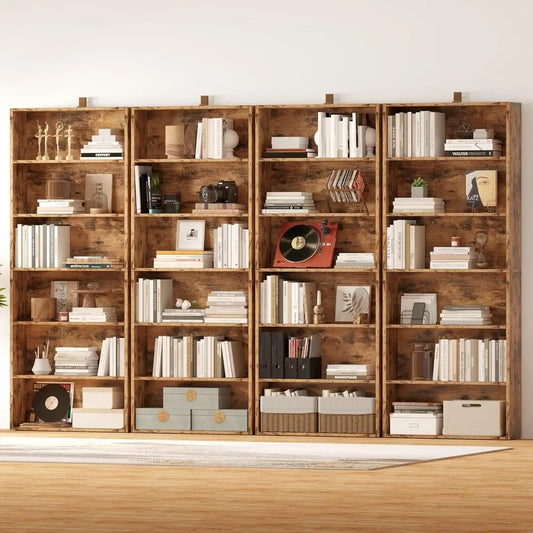 IRONCK 6-Tier Bookcase Set Floor Standing Shelves For Home Office