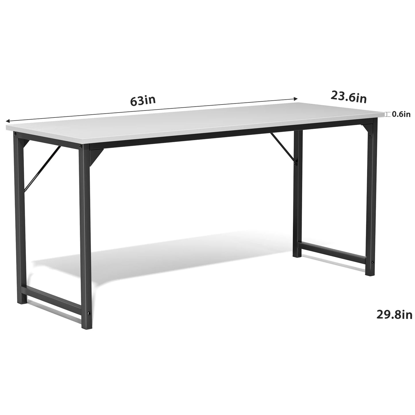 JHK Modern Compact Metal Frame Computer Desk Writing Table