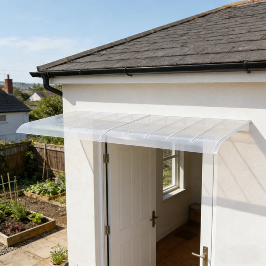 Clear PC Window And Door Awning Outdoor Overhang With Drainage