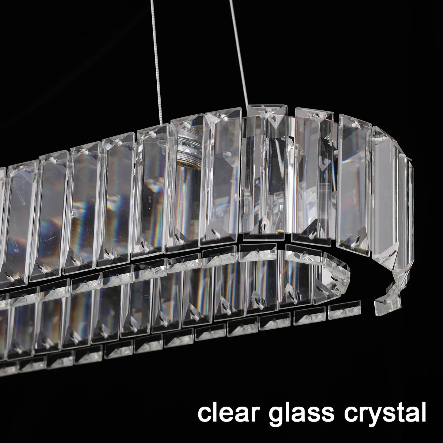 VETRULUS LED Crystal Oval Chandelier Pendant Light