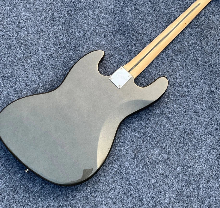 US Shipping Metallic Gray 4-String Jazz Bass Electric Bass Guitar Rosewood Fingerboard For Rock And Jazz Players Free Shipping