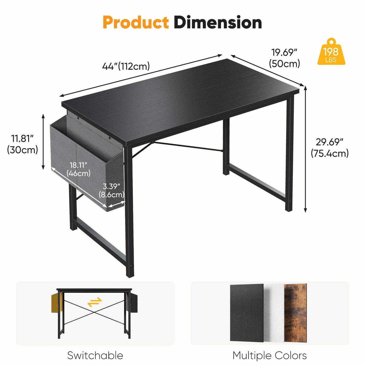 JHK 55 Inch Computer Office Desk With Storage Bag