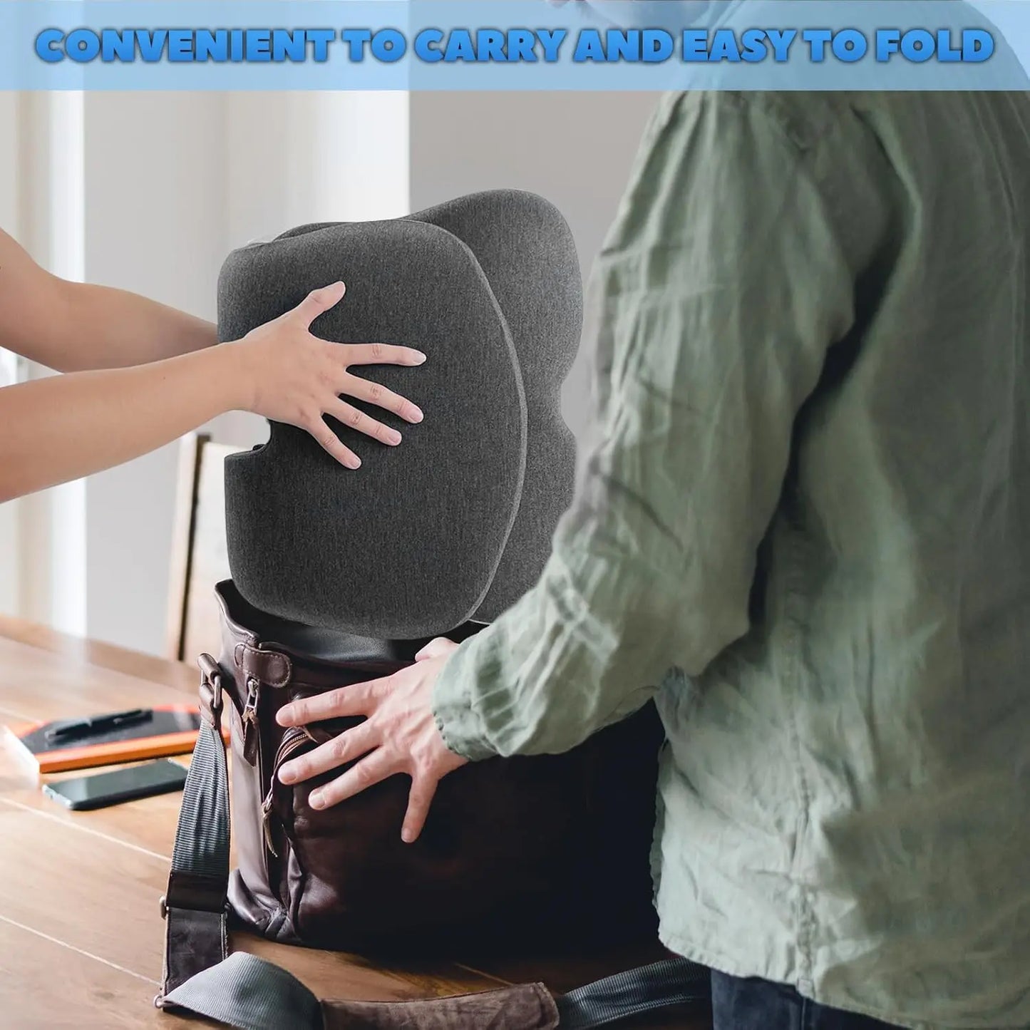 Memory Foam Seat Cushion and Backrest Pillow for Office Chair