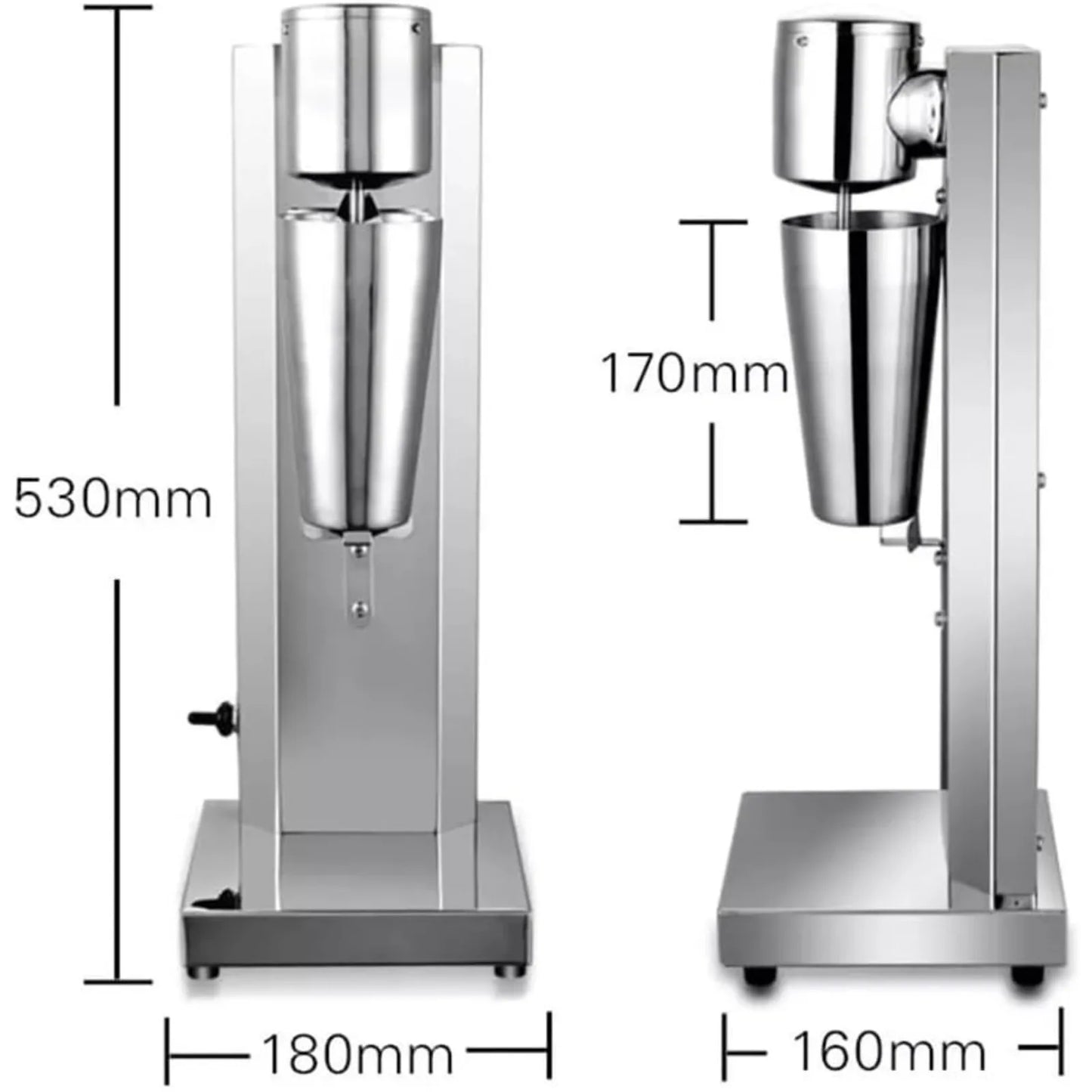 Bymaocar Electric Milkshake Maker Stainless Steel Blender 110V 180W