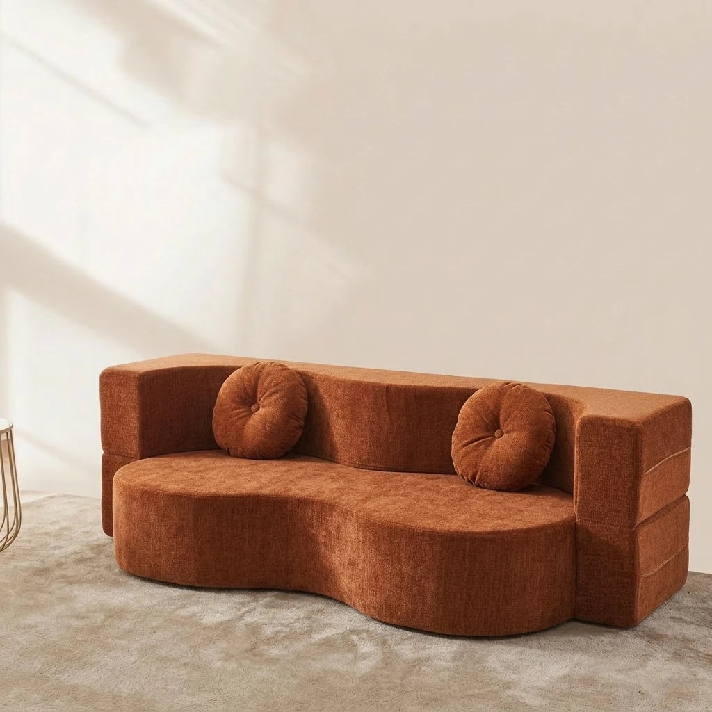 Living Room Sofa Bed With Memory Foam Modular Couch Set