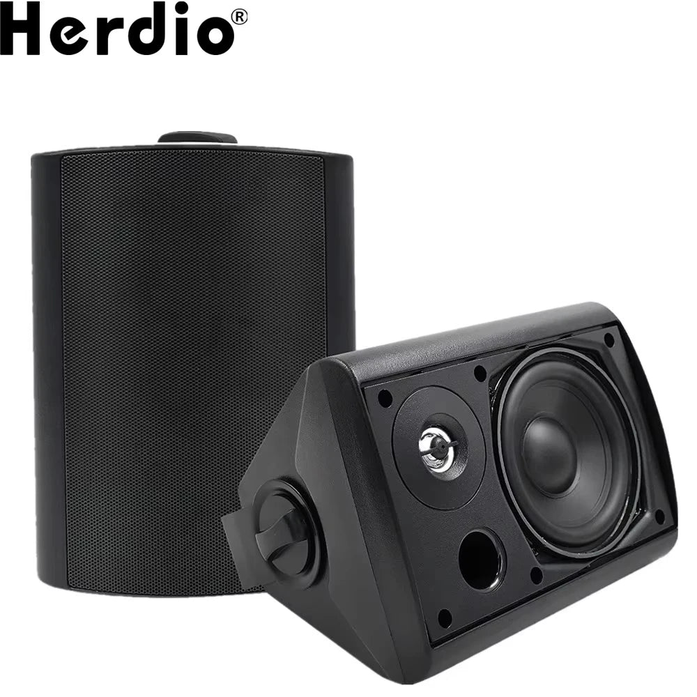 Herdio Dual Indoor Outdoor Waterproof Wall Mount Speakers System